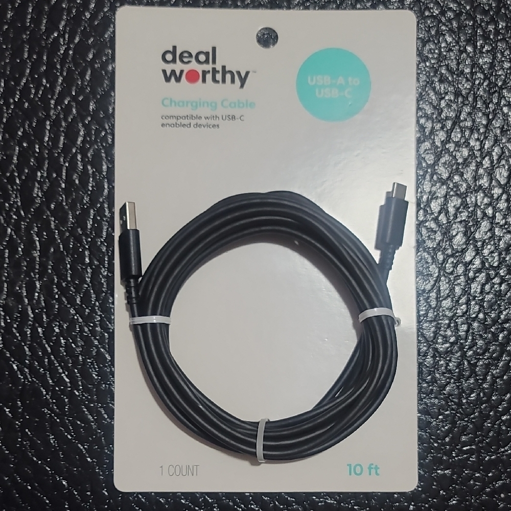 Black USB-A to USB-C Charging Cable